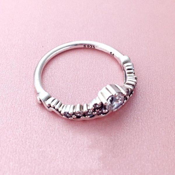 Toptan-masal cz elmas yüzüğü 925 sterlli gümüş mücevher orijinal kutu prenses taç yüzüğü doğum günü hediyesi2492592