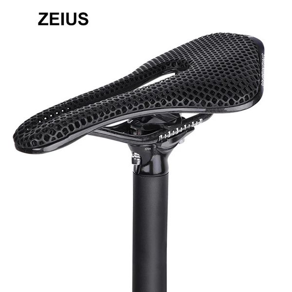 Велосипедные группы ZEIUS из углеродного волокна, 3D-печатное велосипедное седло, сверхлегкое полое дышащее удобное MTB, детали велосипедного сиденья для горного шоссейного велосипеда 231213