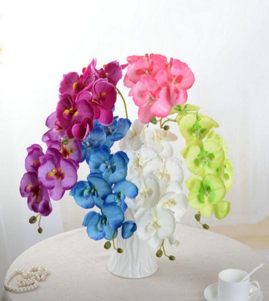 Buquê de flores de seda de orquídea borboleta artificial phalaenopsis casamento decoração de casa moda diy sala de estar arte decoração7903893