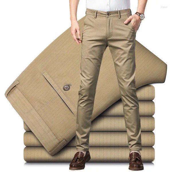 Abiti da uomo 2023 Pantaloni eleganti da uomo Pantaloni da lavoro premium elasticizzati Abito dritto in cotone Moda formale A58