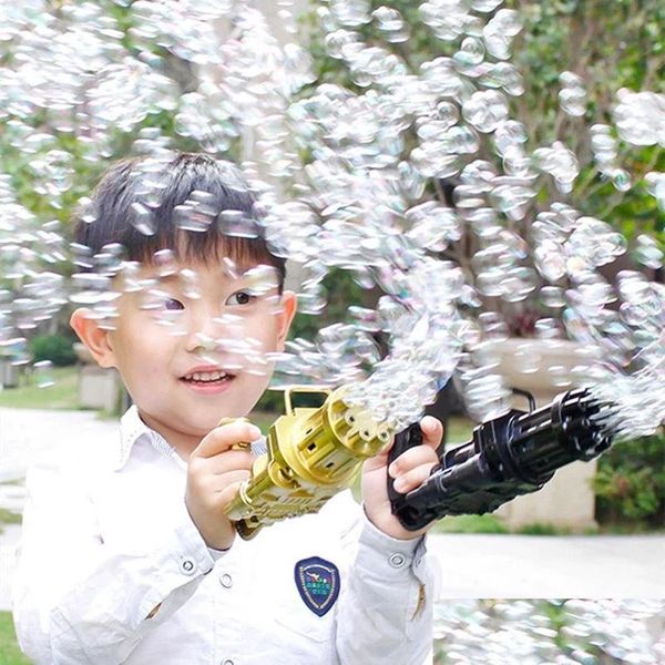 Neuheit Spiele Kinder Gatling Bubble Gun Spielzeug Sommer Matic Seife Wasser Hine für Kinder Kleinkinder Indoor Outdoor Hochzeit Drop Lieferung Gi Dhndi