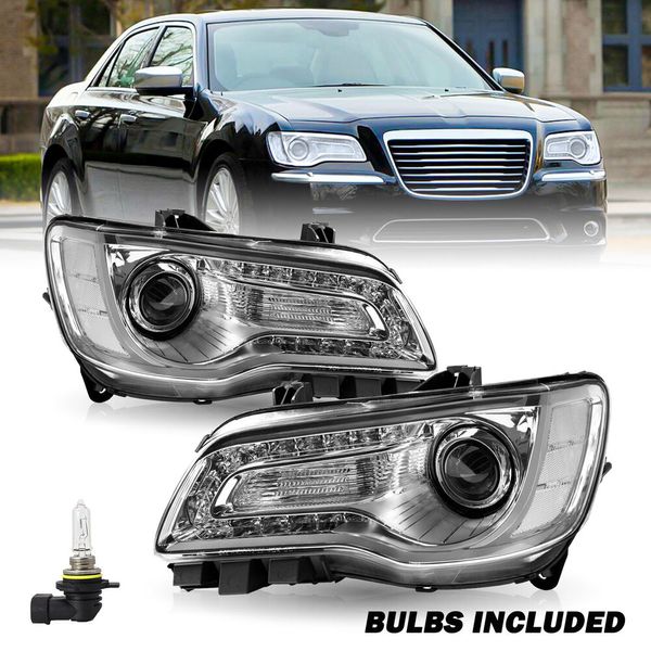 Per il 2011-2023 Chrysler 300 Fari LED Proiettore DRL Fari cromati con lampadine