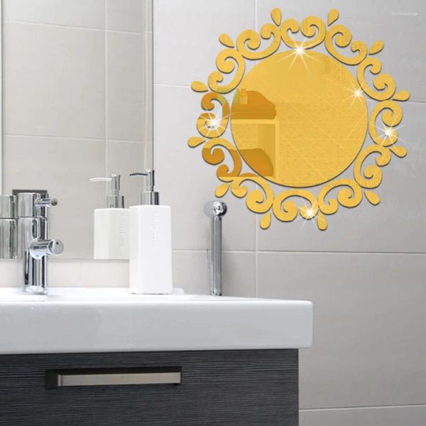 Adesivi murali Adesivo specchio rotondo Adesivo WC acrilico Ingresso Soggiorno Camera da letto Decorazione soffitto Toletta 3D