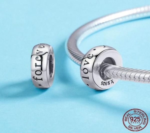 12 mix originali ciondoli in argento sterling 925 moda semplice design semplice ti amo per sempre perlina zircone fatta a mano si adatta al braccialetto collana7020144