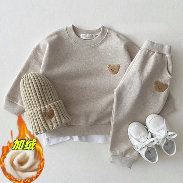 Kleidung Sets Koreanische Mode Baby Jungen Mädchen Herbst Kleidung Set Kinder Sport Bär Sweatshirt Hosen 2Pcs Anzüge Outfits