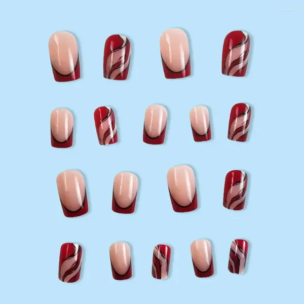 Unghie finte manicure indossabile francese finto impermeabile copertura completa punte per unghie a testa tonda premere sulle donne