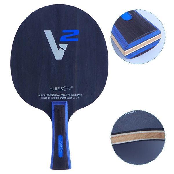 Raquetes de tênis de mesa placa de madeira base de lâmina 7 camadas ping pong paddle placa inferior raquete pingpong longo handl fl 231213