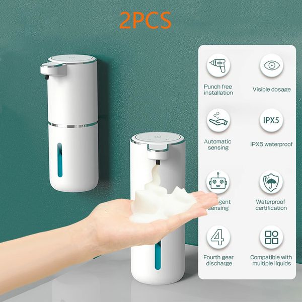 Dispenser di sapone liquido Dispenser di sapone 1/2pc Dispenser automatico di sapone in schiuma Cucina Bagno Smart Infrarossi Touchless 380ml Lavamani a pagamento 231213