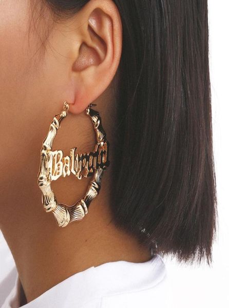 Stud Vintage Lettera Bambina Orecchini Punk Geometrica Bambù Giunto Pendientes Gioielli di moda donna XR29354348582