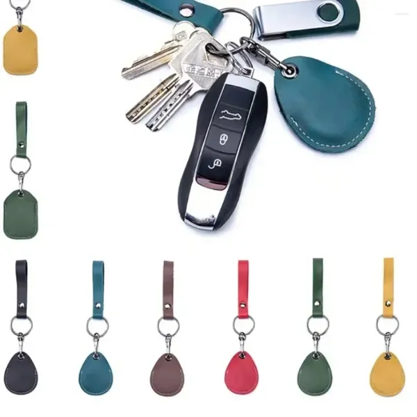 Titolari di carta 1pc Tag Anello Portadocumenti in pelle di mucca Custodia portachiavi Accesso Borsa Chiave Serratura Tag Commercio all'ingrosso