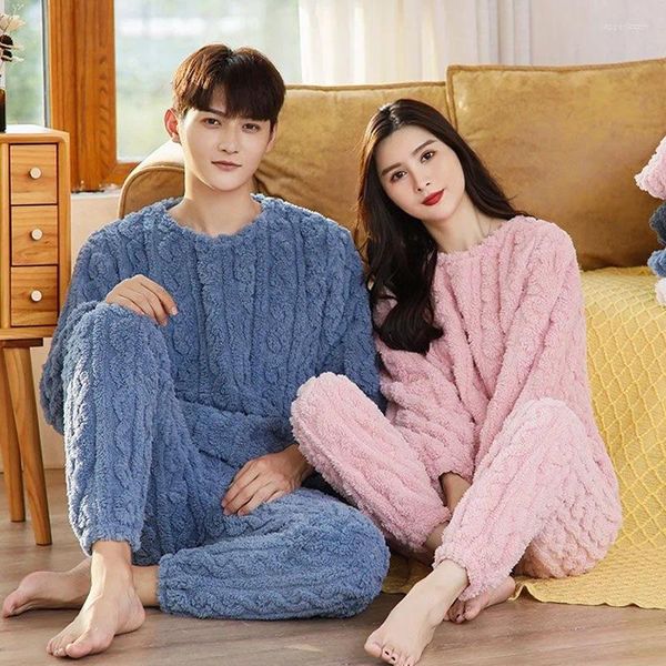 Damen Nachtwäsche Frauen Flanell Winter Pijama Warme Pyjamas Set Pyjamas Herbst Korallen Bad Samt Anzug Weibliche Mujer 2024