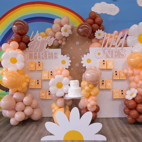 Outros suprimentos de festa de evento Daisy KT Board Girassol Balão Garland Arch DIY Pano de Fundo Bebê Chuveiro Menina Princesa Aniversário Decoração de Casamento 231213