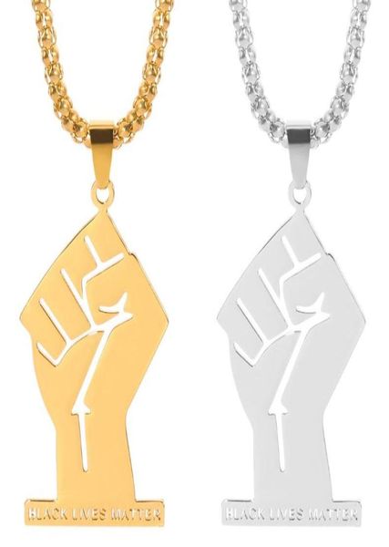 Black Lives Matter Collane con ciondolo africano per donna Uomo Collana con pugno color oro in acciaio inossidabile Africa Ornamento gioielli Gift1187743