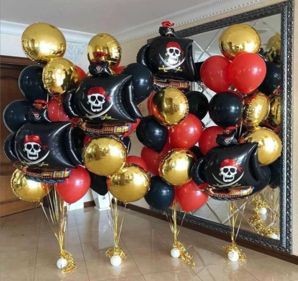 Palloncini per feste a tema pirata Set Palloncino in foglio di alluminio dorato da 18 pollici Decorazione di compleanno per ragazzo Forniture per baby shower Ballon per bambini X05651956