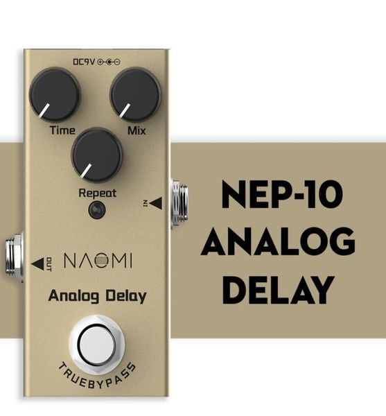 NAOMI Mini Delay Pedal Chitarra elettrica Effetto Delay analogico Pedale True Bypass Materiale in lega di alluminio2223868