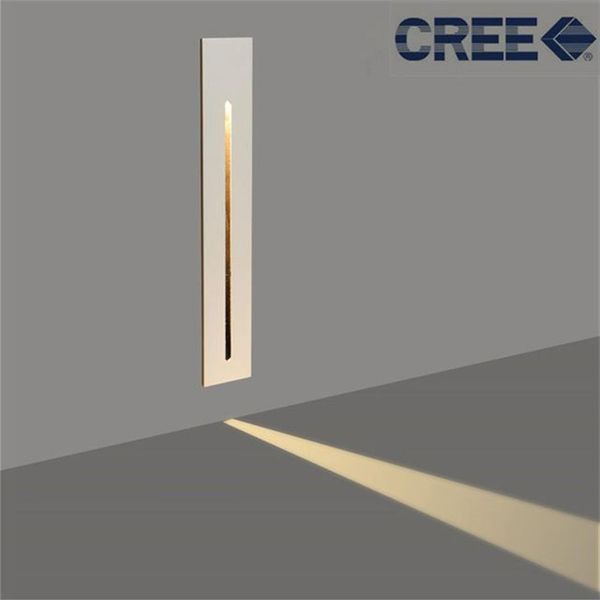 Retangular recesso led luzes de piso 3w terraço escada iluminação led passo luz interior recesso lâmpada luz parede ac100240v branco preto 2944