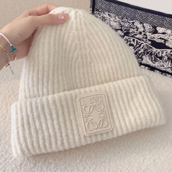 Simples chapéu de inverno popular designer gorro masculino malha boné balde chapéus clássico carta lã bonnet para mulheres gorros presente de natal