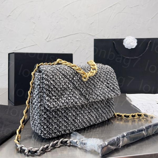 10A bolsas de luxo ombro mulheres saco de tecido de lã saco de verificação Designer saco de metal pós homem saco bolsas de alta qualidade saco das mulheres bolsa bolsa de ombro saco acolchoado