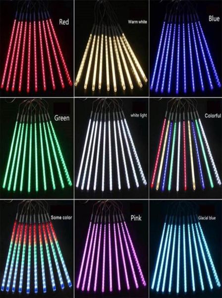 Moda 30 cm 8 Lampsset Dupla Face Patch Meteor Shower Lamp Set LED Barra de Luz Luz Decorativa Ao Ar Livre Tubo À Prova D 'Água Colorido 3551690