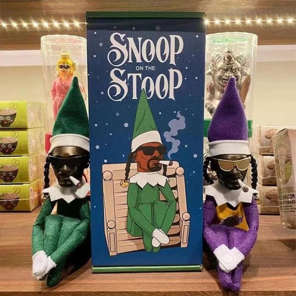 Snoop on A Stoop Amanti dell'hip hop Bambola dell'elfo di Natale Peluche Decorazioni per la casa Snoop Divertente regalo da collezione LL