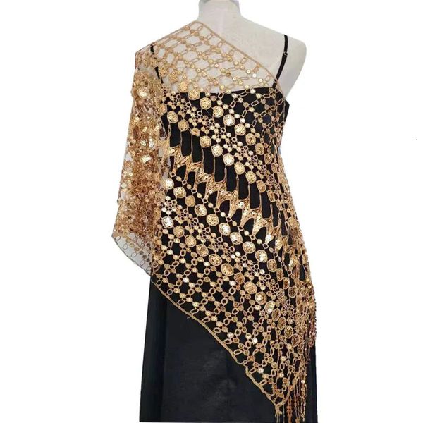 Schals 5 Farben Pailletten Glitzer Abendkleid Schal Frauen Gold Schwarz Boleros Achselzucken Wraps Braut Brautjungfer Hochzeit Schal Bolero Cape 231213