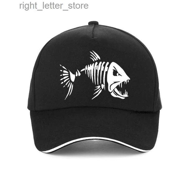 Berretti da baseball da uomo Berretto da pesca all'aperto Cappello da pesca Berretto da baseball da golf Berretto da caccia con cappello snapback con lische di pesce Cartoon YQ231214