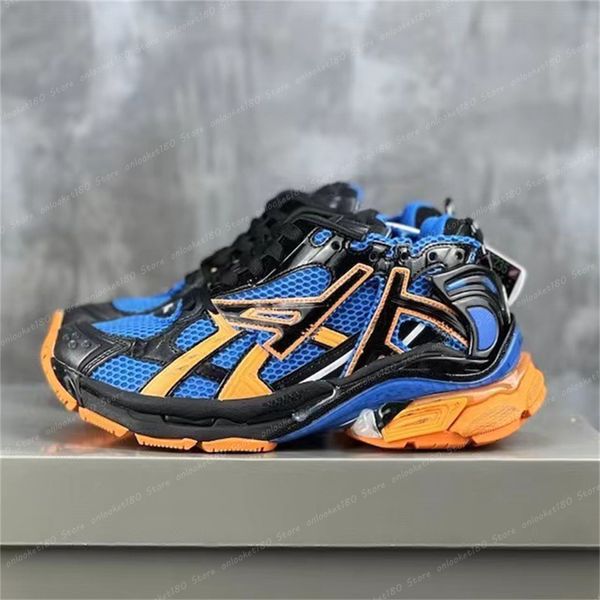 Runners 7.0 Herren-Sneaker, Freizeitschuhe, Graffiti, Schwarz, Fluo, Grün, Burgunderrot, Leder, Grau, Hellviolett, Neongelb, Weiß, Luxusmarke für Damen, große Größe