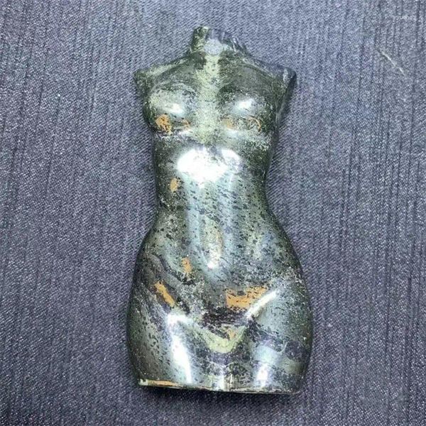 Statuette decorative Pietra preziosa naturale Pirite Donne Modello Ragazza sexy Busto Corpo Statua nuda Reiki Guarigione Cristallo intagliato Arte Figurina di pietra