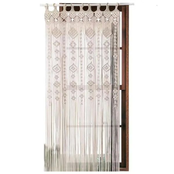 Cortina boho macrame cortinas de parede cortinas de janela decoração boêmia para janela porta armário cenário de casamento arco quarto 231213