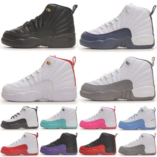 12 Cherry 12s Kinder Kleinkind Basketballschuhe Red Taxi Twelve XII Black White Field Purple Dark Concord Flu Game Royalty Jungen Mädchen Trainer Sportschuhe Größe 25-35