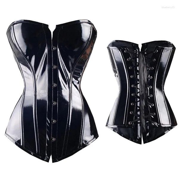 Damen Shapers TPJB Sexy Frauen PVC Vollbrustkorsett Steampunk Dessous Top-Goth Leder Taille Trainer Body Shaper