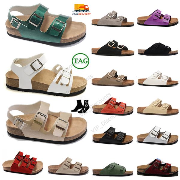 Homens Mulheres Designer Flats Bostons Clogs Chinelo Sandálias Planas Cork Birkes Slides Fivela Mules Strap Outdoor Summer Beach Birkinstocks Sliders Sandales