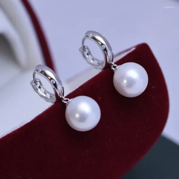 Pendientes de tuerca ED144Lefei moda lujo 10-11mm brillo fuerte pocos defectos perla de agua dulce mujeres simples S925 regalos de joyería de plata