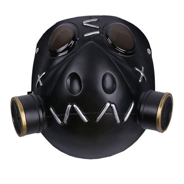 Jogo OW Roadhog Cosplay Mask original projetado Mako Rutledge Black Soft Resin Mask Halloween Cosplay Costume para homens T200248J