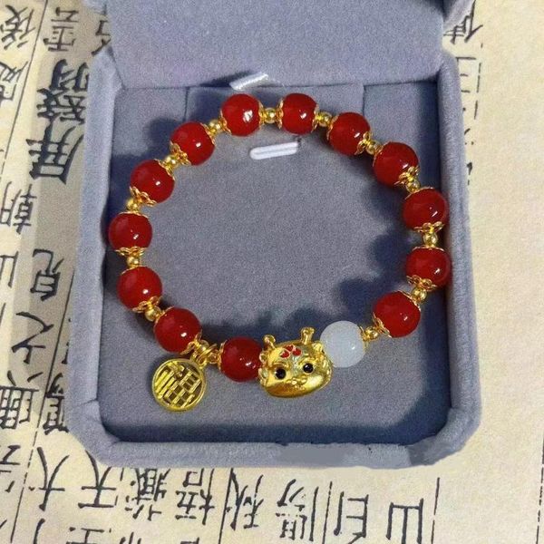 Bracelets de charme Pulseira de dragão zodíaco chinês para mulheres Pixiu riqueza de miçangas de boa sorte Pulseira Lucky Jewelry Gifts