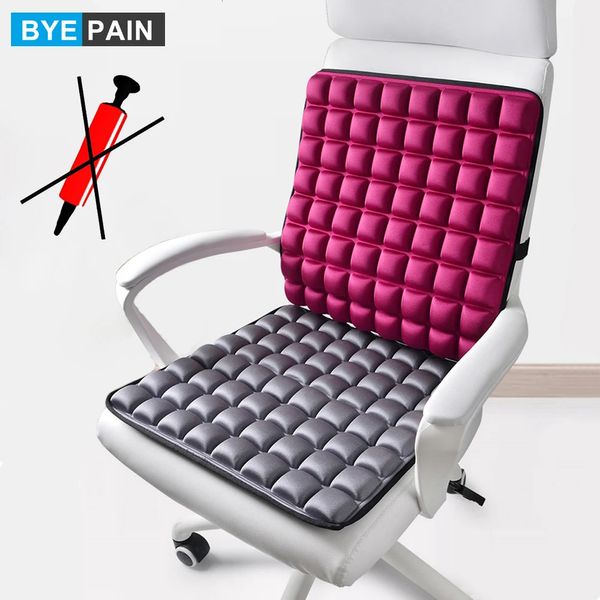 Almofada de ar 3D para massageador de costas para cadeira de escritório Almofada de assento de carro Almofada de assento de ar para aliviar a dor ciática no cóccix Almofada de assento 231214