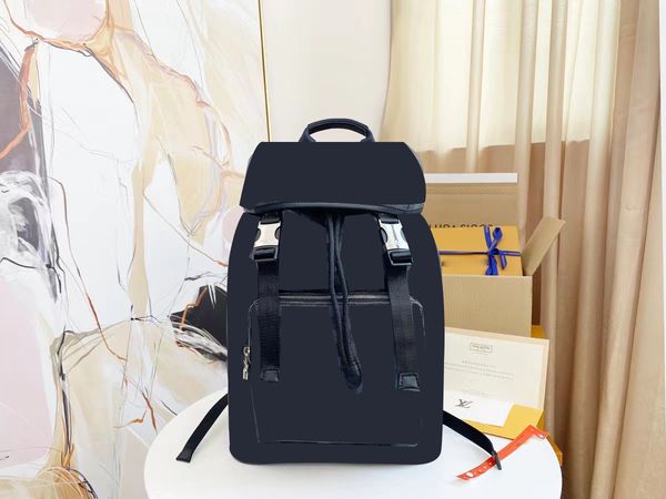 Mochila caminhadas saco de viagem moda mochila luxo designer bolsa bolsa couro preto cordão design logotipo clássico