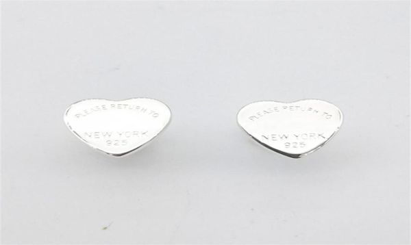 Женские серьги-гвоздики из стерлингового серебра S925, классические серебряные серьги в форме сердца для любителей ювелирных изделий, сладкий романтический подарок на годовщину праздника 22013060432