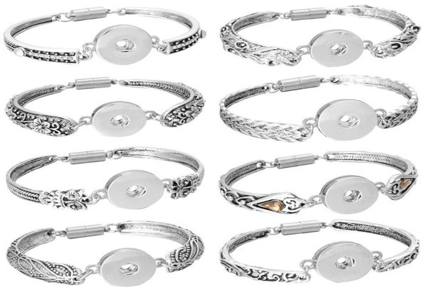 Charme Pulseiras Botão Snap Jóias Pulseira Magnética Para Mulheres 18mm Botões Intercambiáveis Bangles1757279