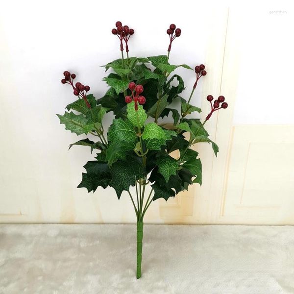 Dekorative Blumen Simulation Blatt 9 Gabel Weihnachten Obst Hochzeit Indoor Künstliche Blumendekoration Kunst