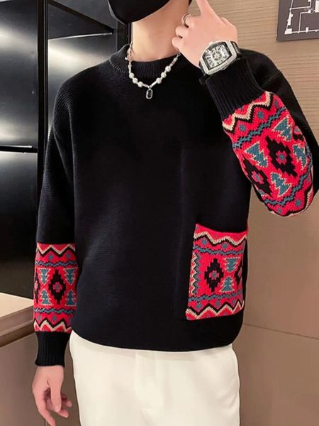 Suéteres masculinos Sweater Sweater Outono e inverno espessado Modelo 2023