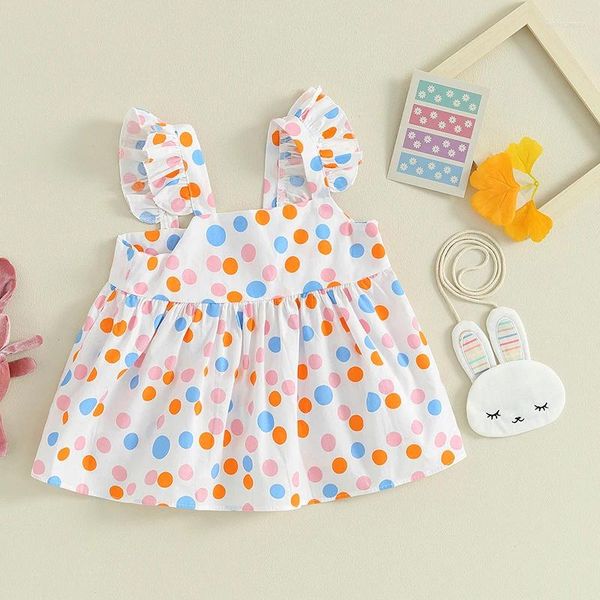 Mädchen Kleider 0-3Y Baby Mädchen Schönes Kleid Mit Schulter Tasche Kleinkind Ärmel A-linie Sets Kinder Sommer Kleidung