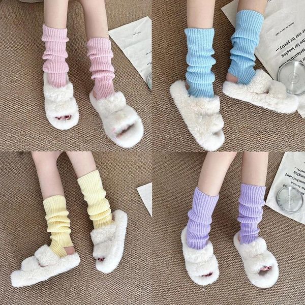 Kadınlar SOCKS Katı Örme Bacak Daha Sıcak Japon Sıcak Yığınlı Taytlar JK Baharatlı Kızlar Bale Lolita Uzun Çoraplar