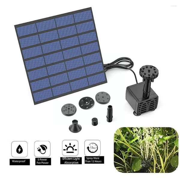 Decorações de jardim painel solar alimentado fonte água piscina lagoa pulverizador bomba foun cabeças sprinkler aquário com spray c5z3