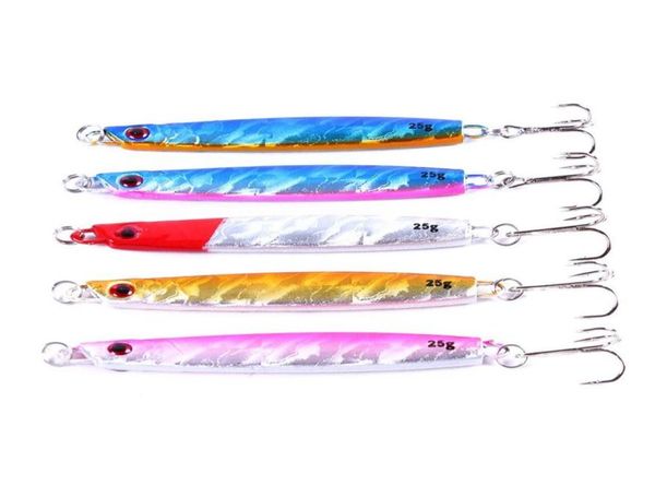 HENGJIA intero 50 pz lotto pesca d'altura esca metallo piombo pesce jig 25g pancia luminosa esca dura acqua salata20937398106