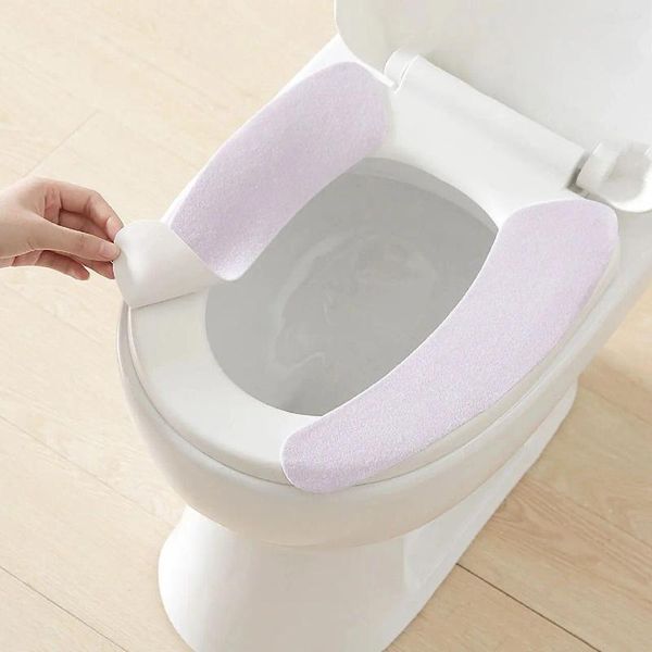 Toilettensitzbezüge, selbstklebender wasserdichter Bezug, universelle, aufklebbare Plüschmatte, spurlos