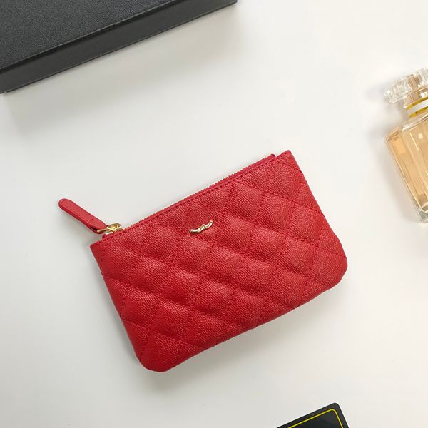 Madeni para cüzdan 15cm tasarımcı moda kadın depolama çantası mini depolama kutusu deri elmas ekose altın gümüş donanım metal toka kırmızı zarf kulaklık çantası sacoche