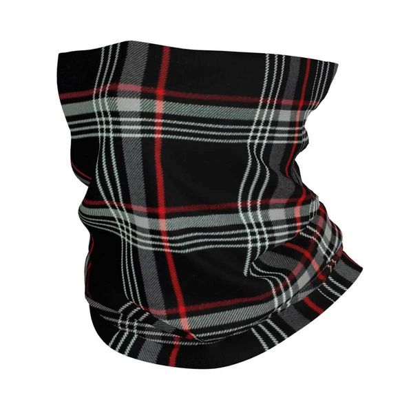 Bandanas Durag Recaros Black Tartan Scotch Irish Plaid Bandana Halsabdeckung Bedruckte Sturmhauben Wickelschal Warm Radfahren Angeln Männer Erwachsene WinterL231204