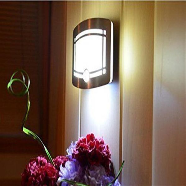 Lámparas de pared 12 LED Caja de aluminio Sensor de movimiento inalámbrico Sensor de movimiento activado con batería Sconce Spot Lights Pasillo Night Light260u