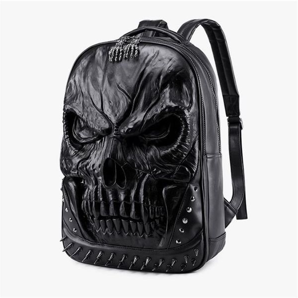 Novas sacolas de mochila em relevo em 3D para homens de originalidade de originalidade Man Bag Personalidade Lapto de laptop Cool Rock para adolescentes 271J